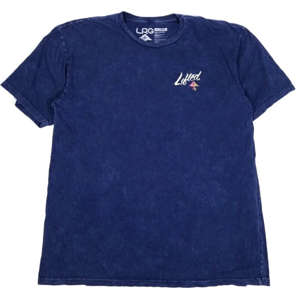 LRG LIFTED Blue Dye Wash Tee Shirt Mens x-large crew neck tshirt